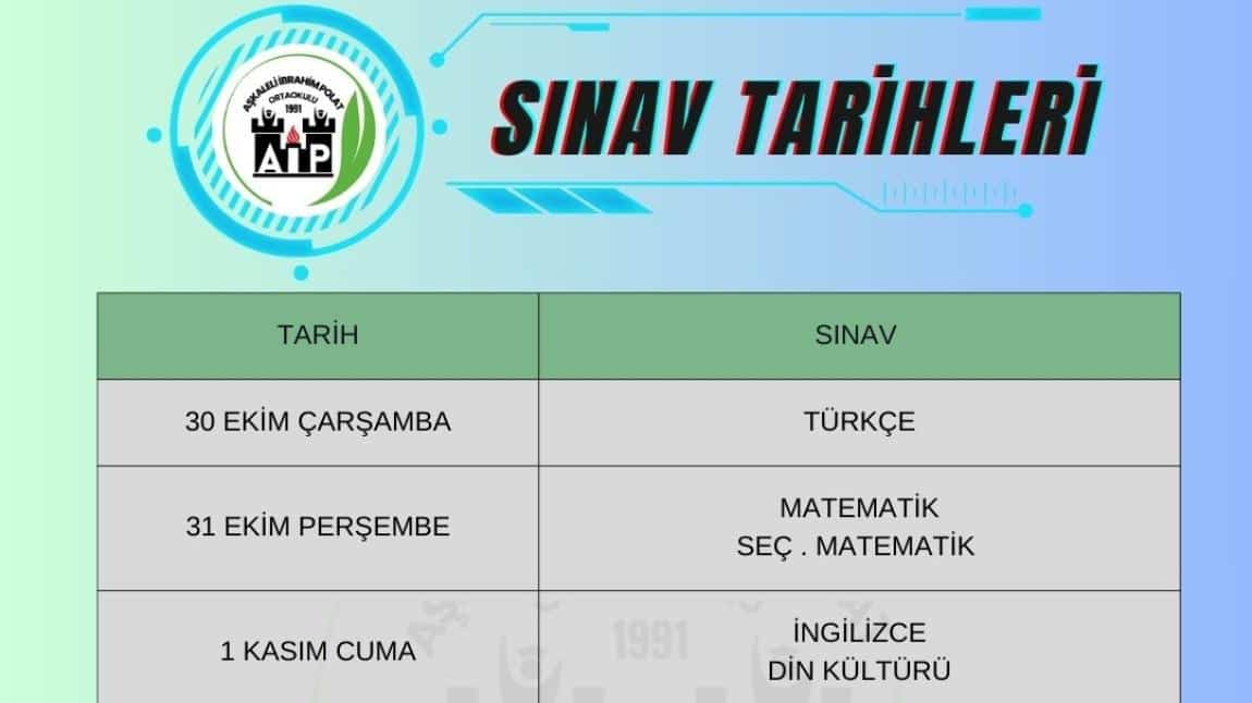 SINAV TAKVİMİ 